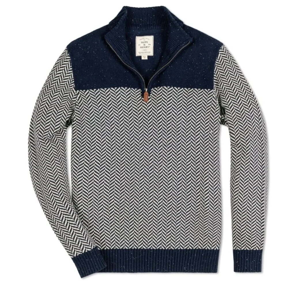New  Men's Hope and Henry Half Zip Pullover Sweater - Picture 2 of 6
